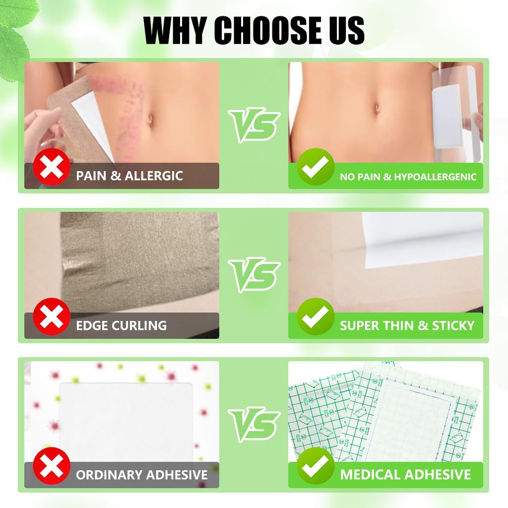 HANNEA Castor Oil Wraps for Abdomen Waist and Joint Care 10Pcs 20x15cm | Waterproof PU and Breathable Cotton Sheets