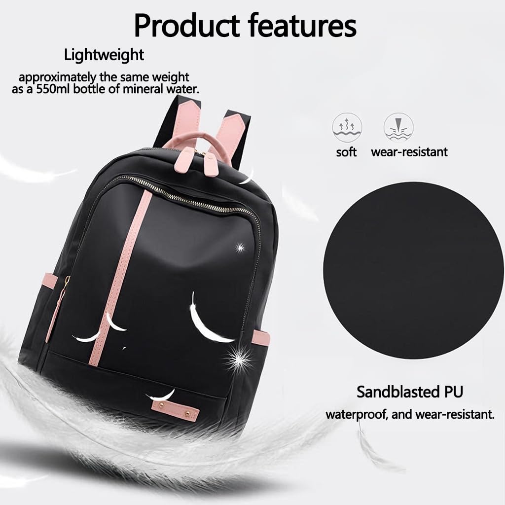 Zibuyu Backpack for Travel and College with Adjustable Straps and Multi Pockets 26x13x35cm Black