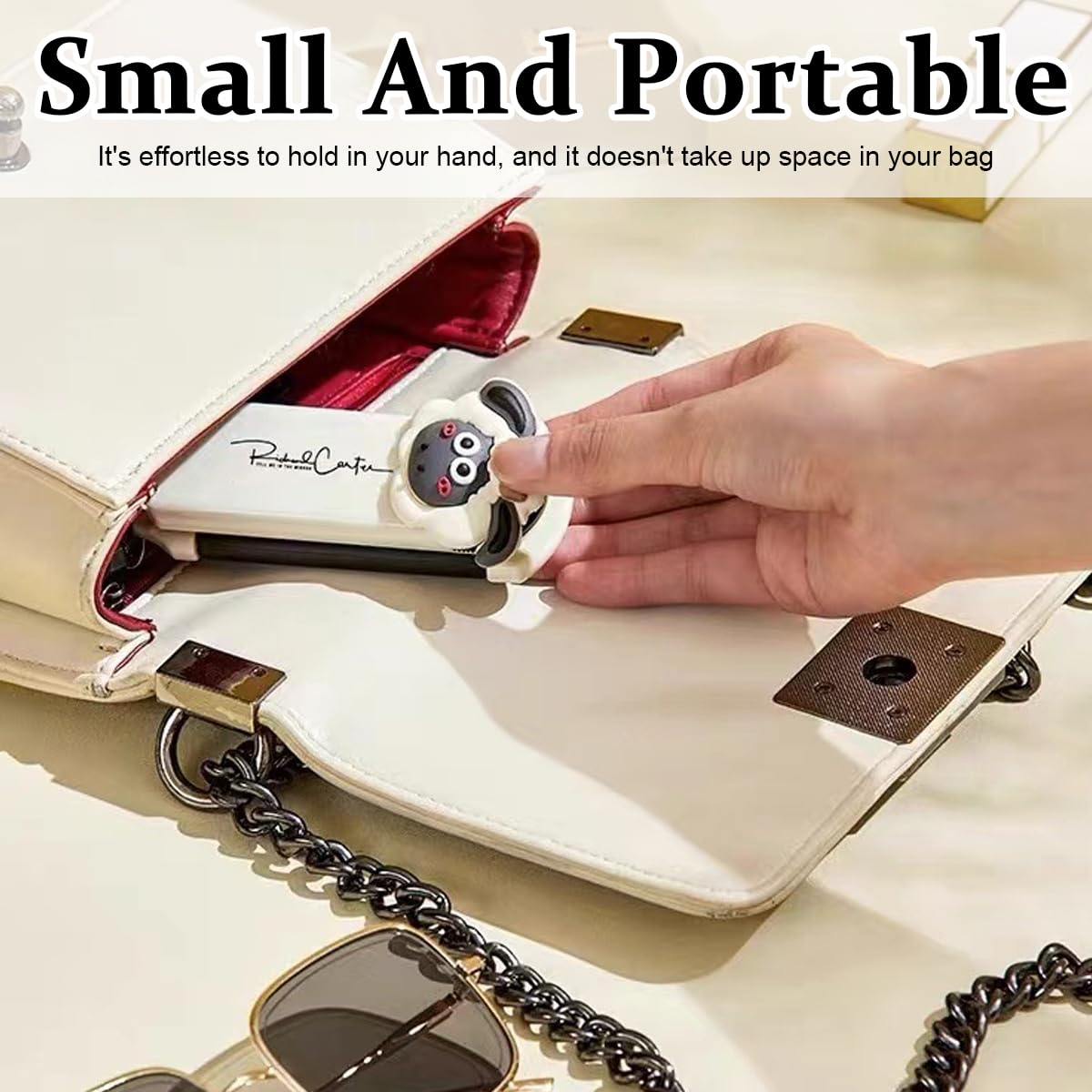 Venzina Mini Folding Hair Brush with Mirror for Travel featuring Soft Bristles | Cute Cartoon Design for Women and Girls