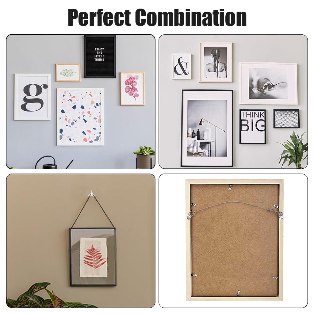 HASTHIP Wall Hooks for Photo Frames and Keys with Triangular Push Nail Design 40pcs White