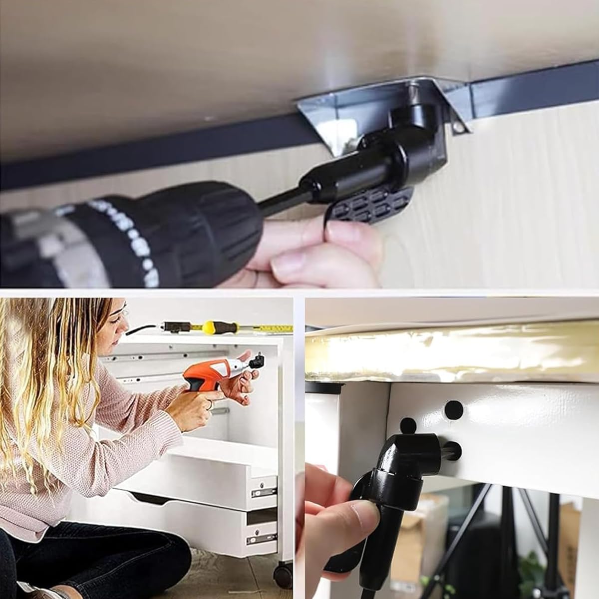 Serplex Flexible Drill Bit Extension Set with 14 pcs Accessories featuring 11.6 in Shaft | 90° and 105° Angled Attachments