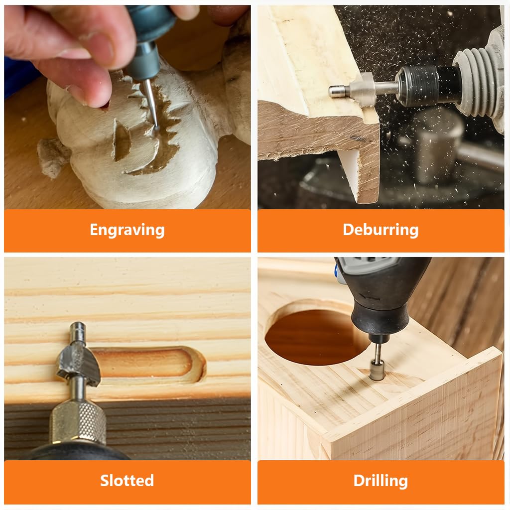 Serplex Router Bits Set for DIY Woodworking with 20pcs 1/8 in Shank Titanium Coating | Fits Most Rotary Tools