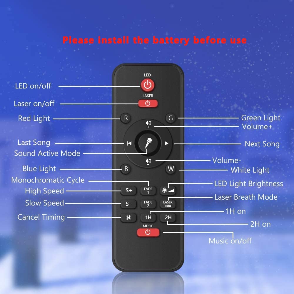 ELEPHANTBOAT Galaxy Projector for Bedroom with Bluetooth Speaker and 10 Color Nebula | Sound Active Remote Control Night Light