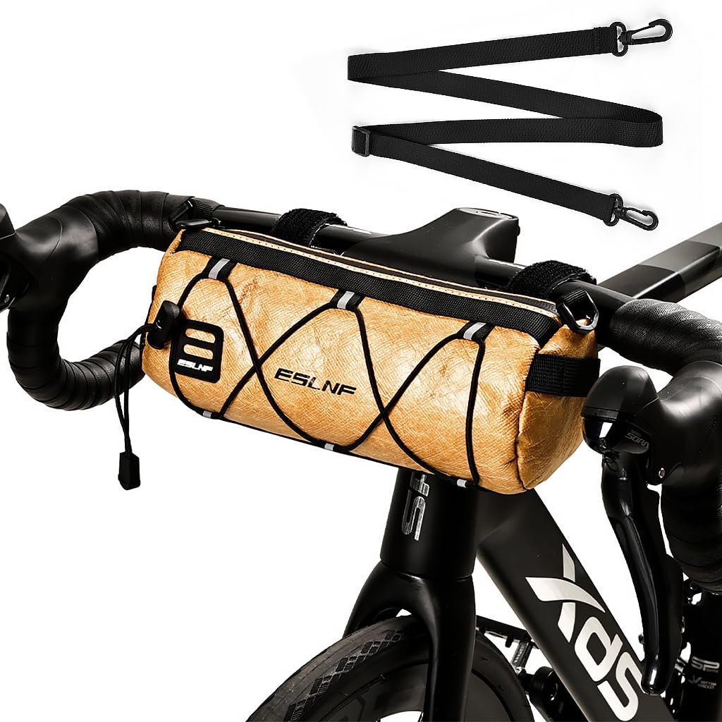 PROBEROS Bike Handlebar Bag for Outdoor Riding with 23.6x10.5x10cm Capacity and Dual Straps | Waterproof 900D Polyester Shoulder Style