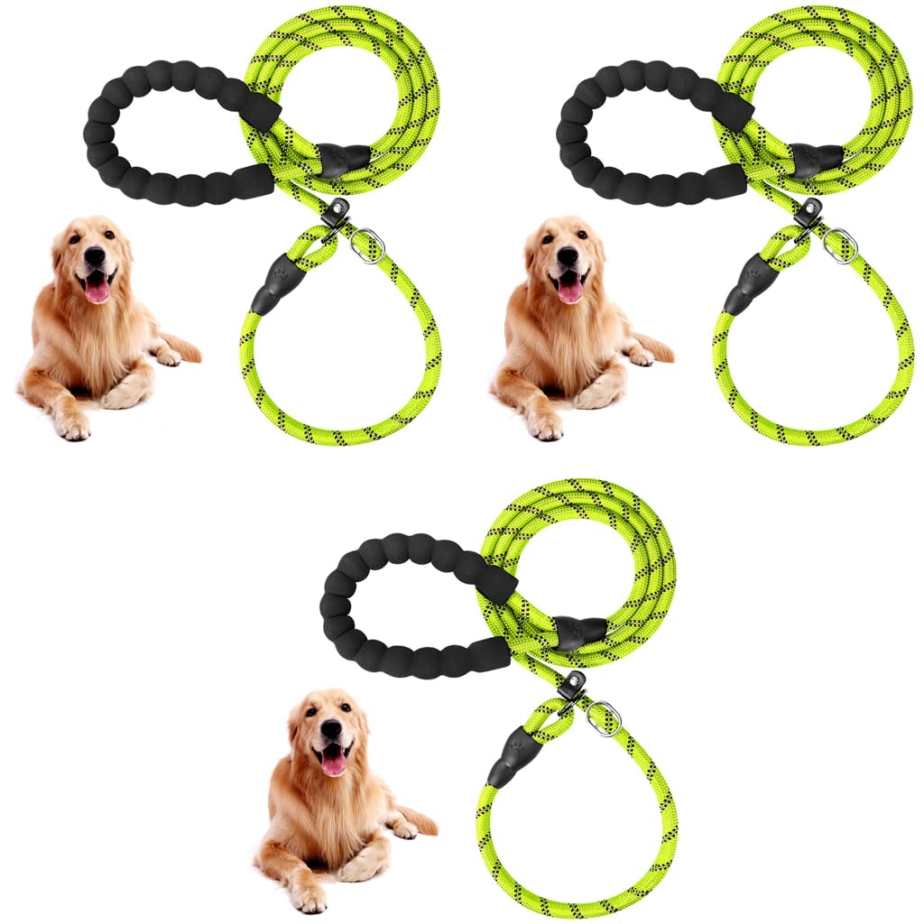 Qpets Dog Training Leash for Walking and Obedience | 5 ft Nylon Rope with Rubber Joint for Small to Medium Dogs
