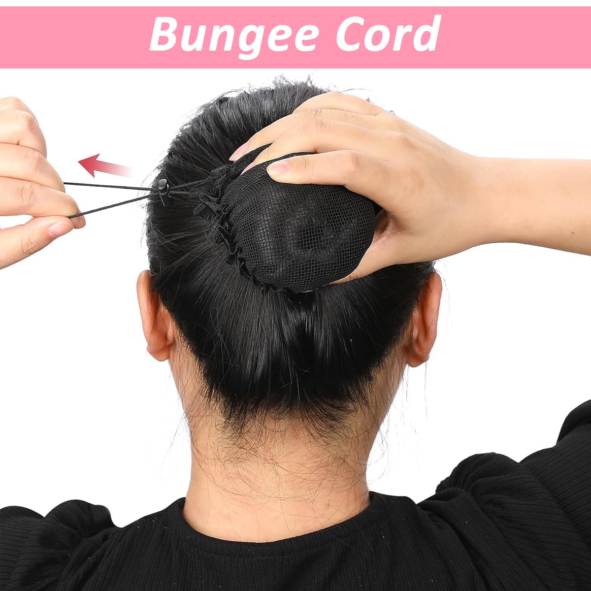 MAYCREATE Hair Buns for Women Girls 7 Pcs with Adjustable Buckle Mesh Net | Lace Brim Cover