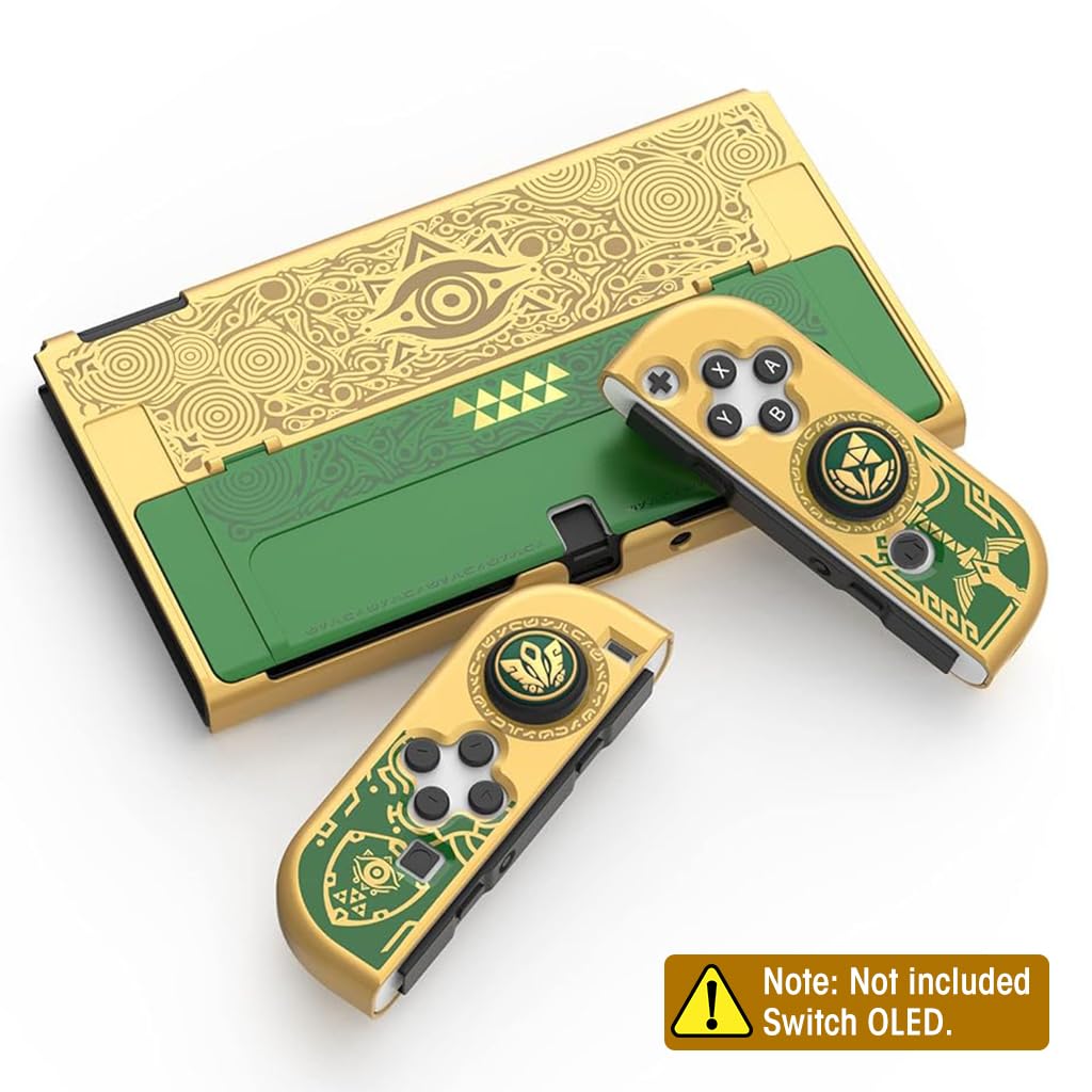 Case for Nintendo Switch OLED with Kickstand and JoyCon Grip Covers | Hard PC Anti Scratch Protective Set
