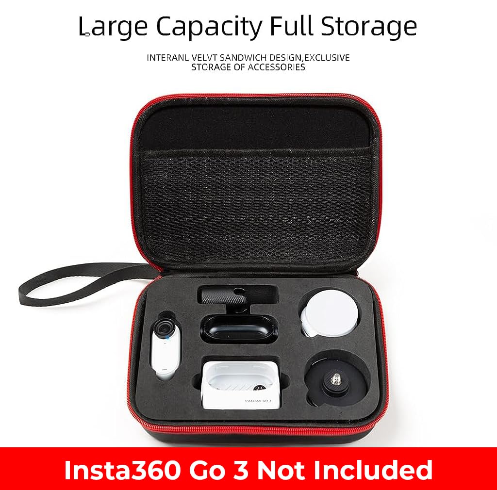 EVA Hard Carrying Case for Insta360 Go 3 with Hand Strap and Three Layer Protection | Waterproof Shockproof Camera Bag