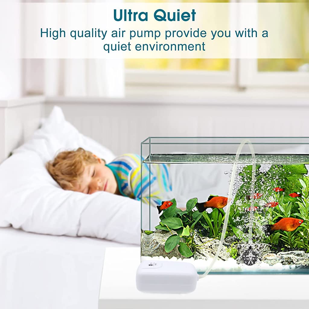 HASTHIP Fish Tank Air Pump for Small Aquarium featuring Silent Design and 1.2L/min Flow | USB Powered Oxygen Aerator