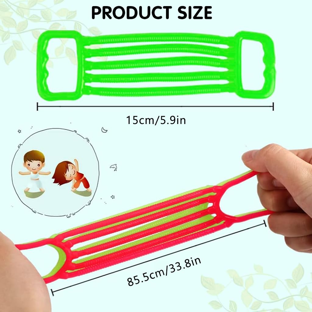 PATPAT Kids Hand Strength Trainer 6Pcs for Sensory Play with Ergonomic Puller Handles | TPR Colorful Stretch Bands for Ages 3–8