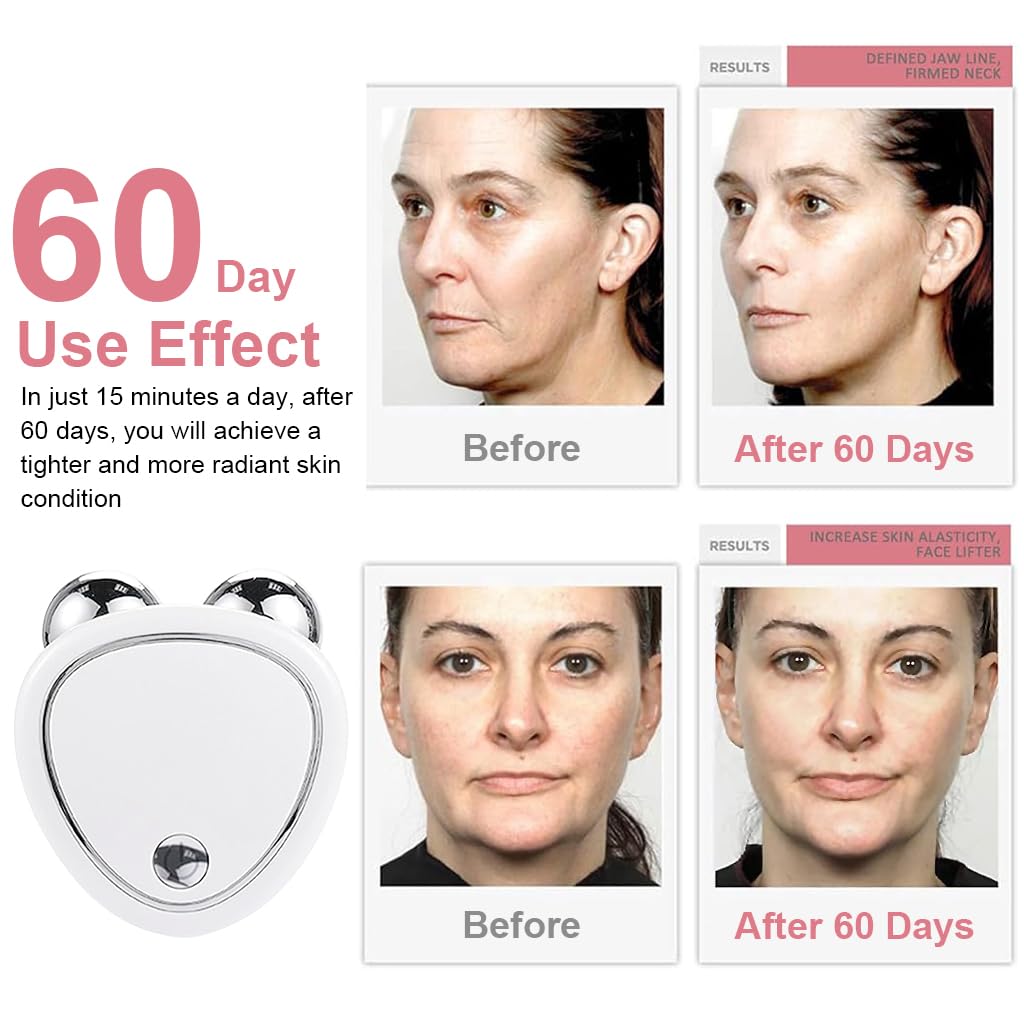 HANNEA Face Massager for Anti Wrinkles with EMS Microcurrent & Dual Massage Heads | USB Rechargeable 180mAh