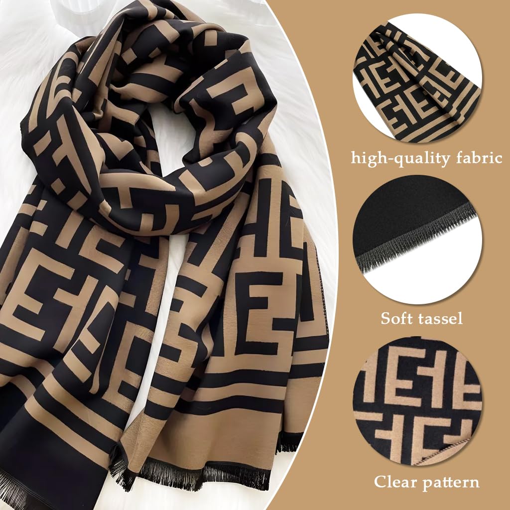 Zibuyu Scarf for Women 65x185cm with Double Sided Soft Cotton Design | Warm All Season Shawl