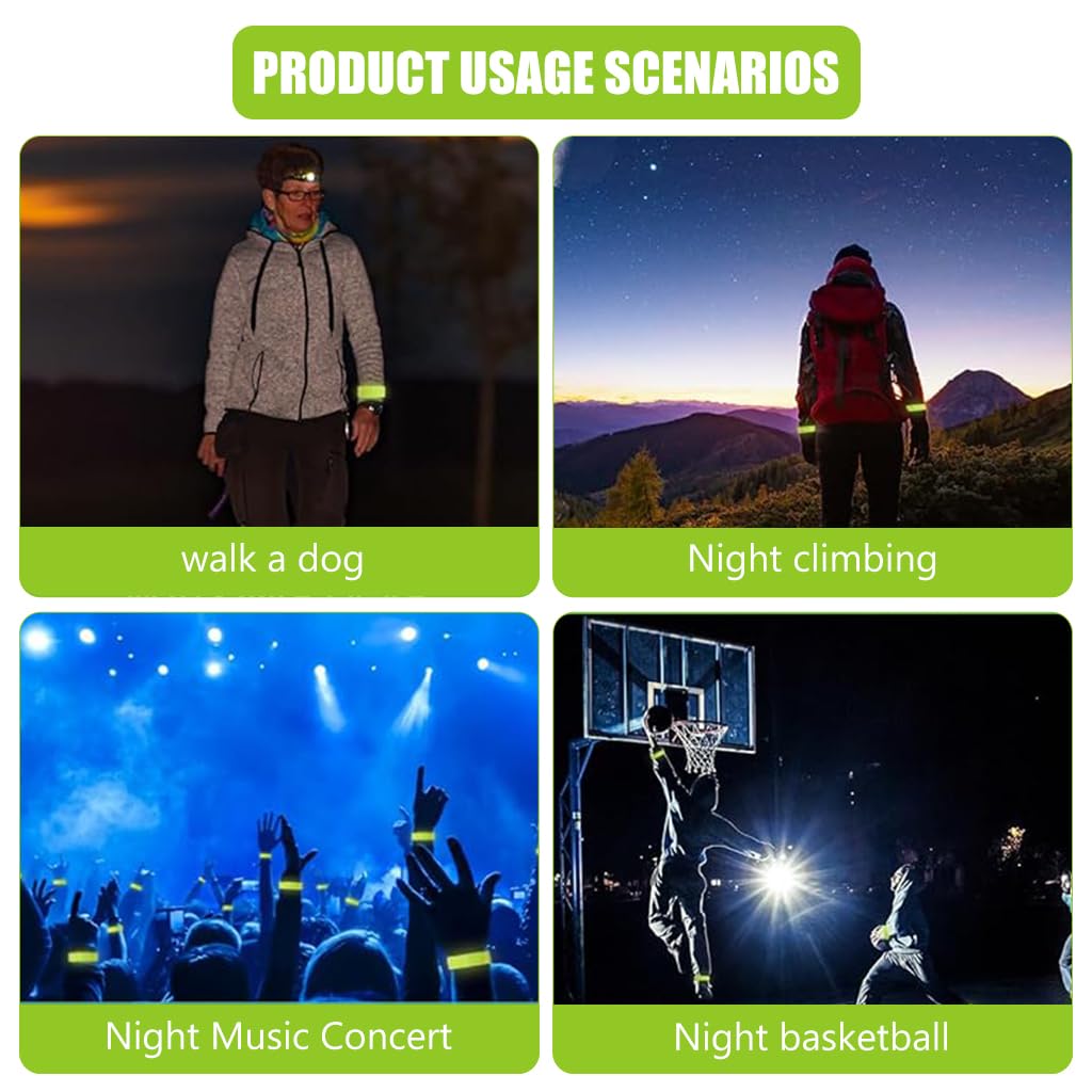 Proberos Reflective Belts for Running Cycling and Hiking with Snap and Secure Closure | 6 Packs 15.7 Inches