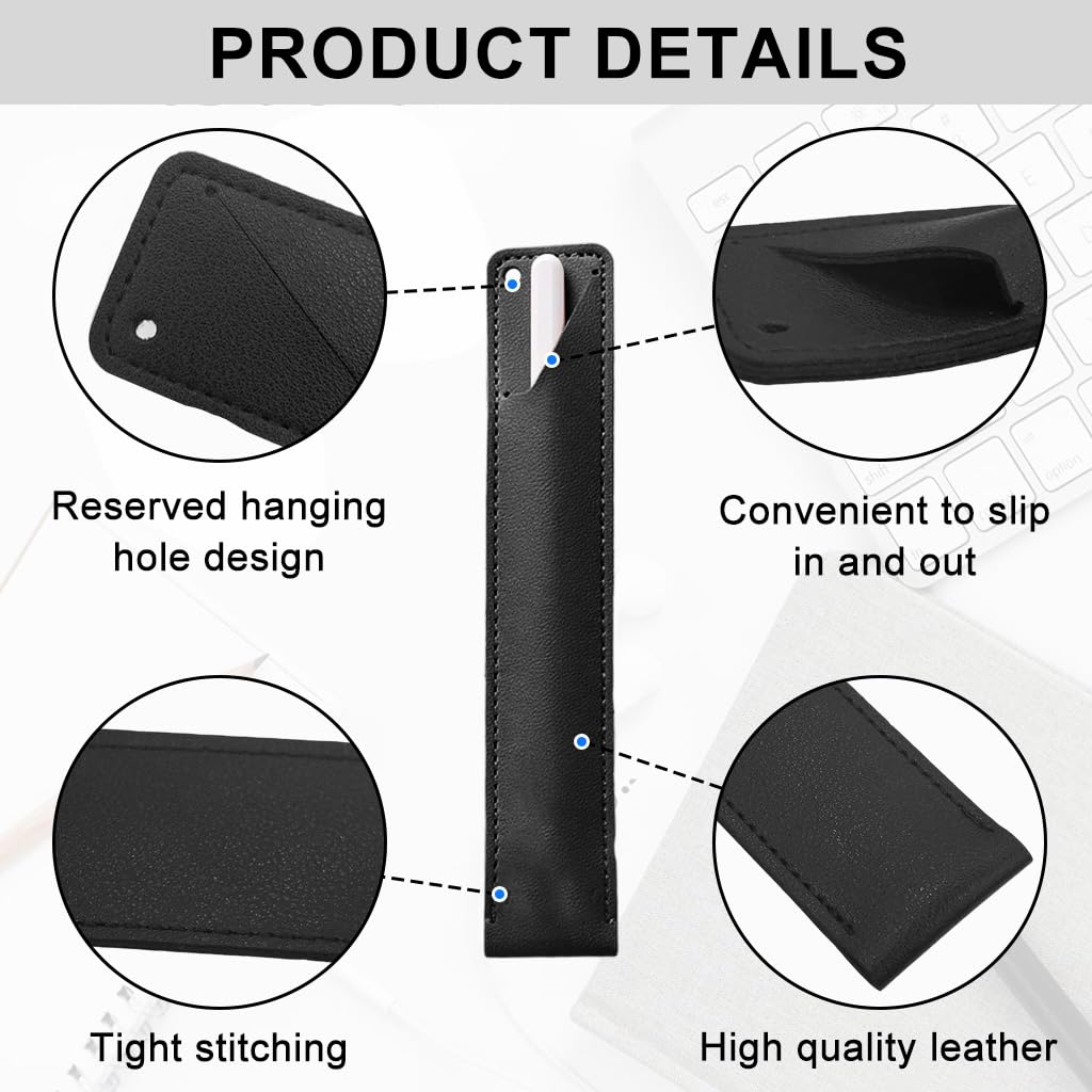 ZORBES Stylus Pen Cover for Apple Pencil with Metal Clasp Ring and Slotted Slash Open | 3.5x19.3 cm PU Leather Sleeve