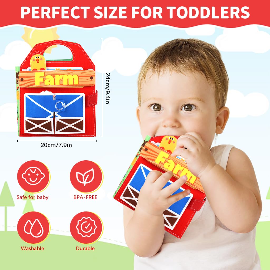 SNOWIE SOFT Busy Board for Toddlers with Finger Puppets and Felt Pages | Montessori Travel Toy