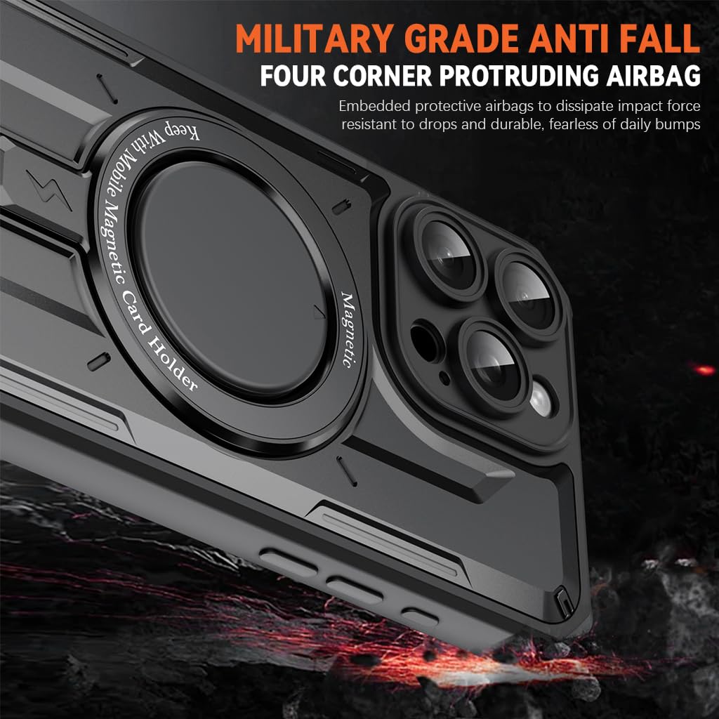 ZORBES iPhone 15 Pro Max Case with 360° Rotatable Stand and Strong Magnetic Ring | TPU Protection