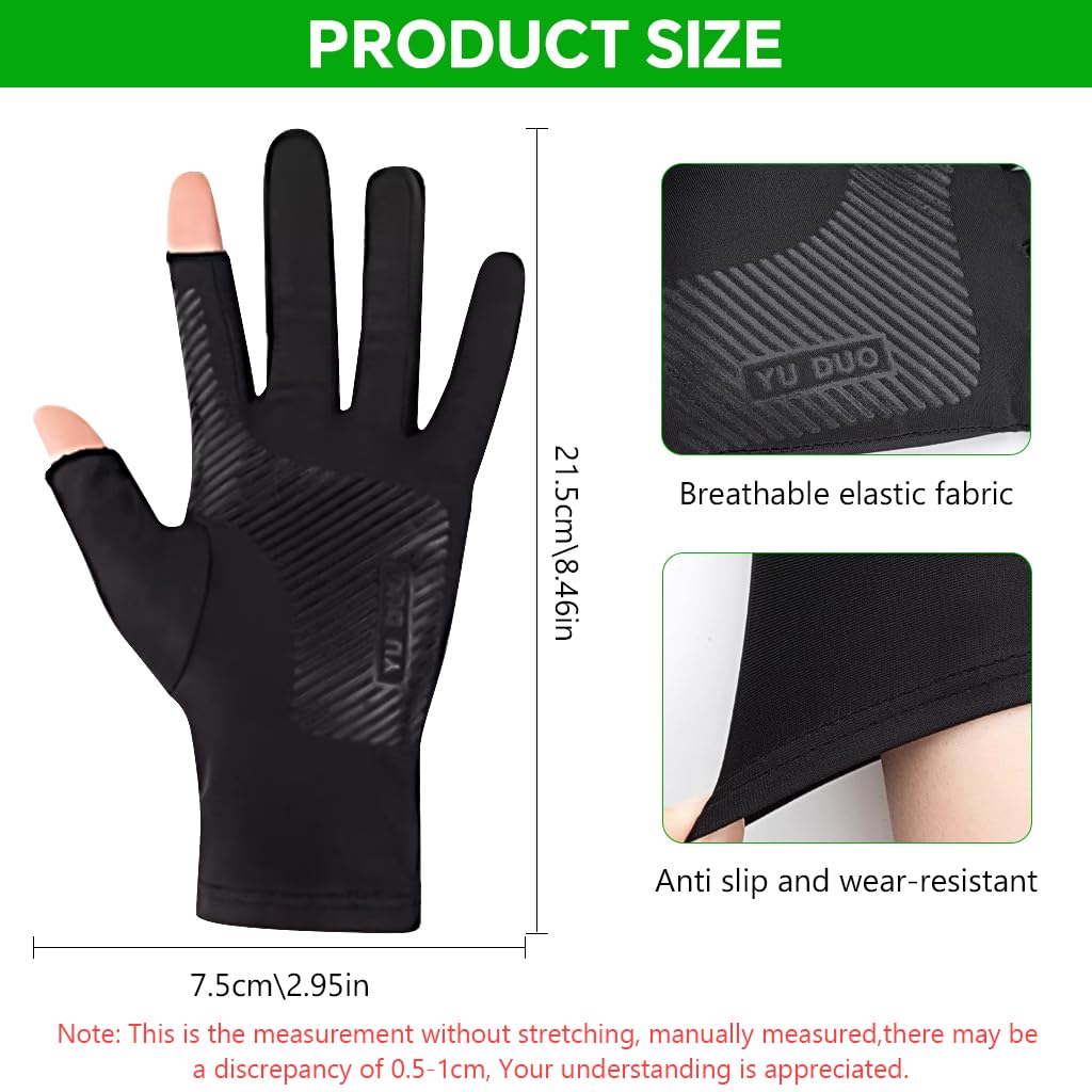 Proberos Riding Gloves for Outdoor Sports with Open Thumb Tips and Ice Silk UV Protection | Unisex 3 PCS Set