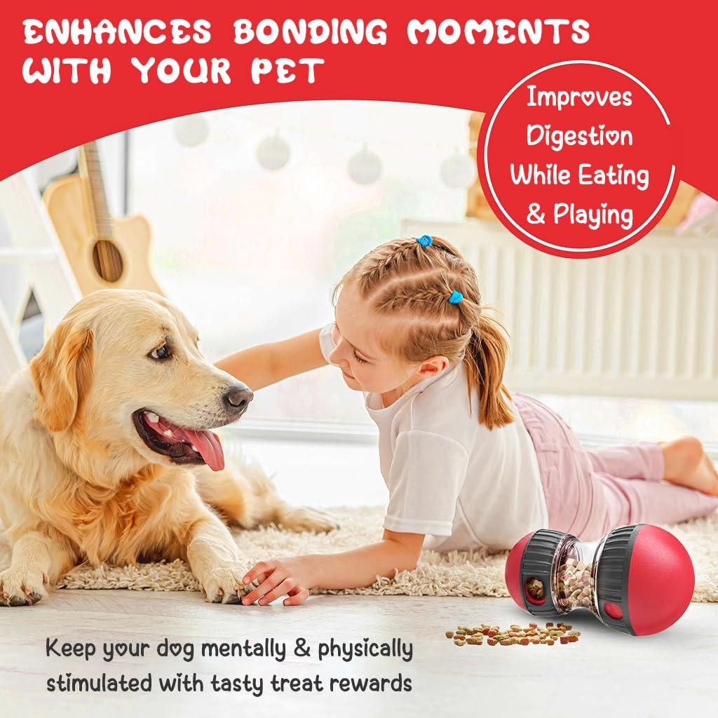 Qpets Dog Treats Dispenser for Slow Feeding with Dual Rotatable Openings and Food‑Grade PP ABS