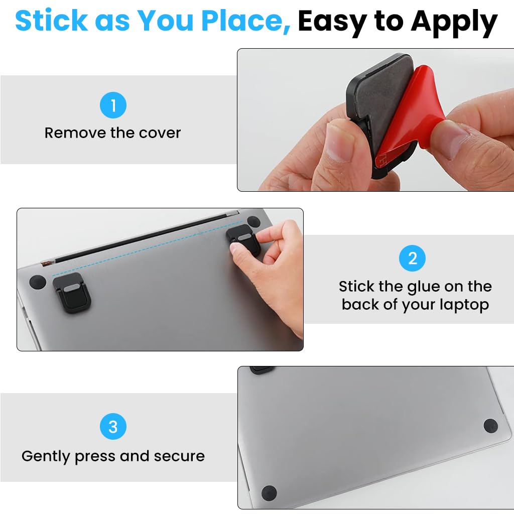 ZORBES Laptop Riser Stand for Portable Use with Self Adhesive Folding Design and Aluminum Alloy | Pack of 2