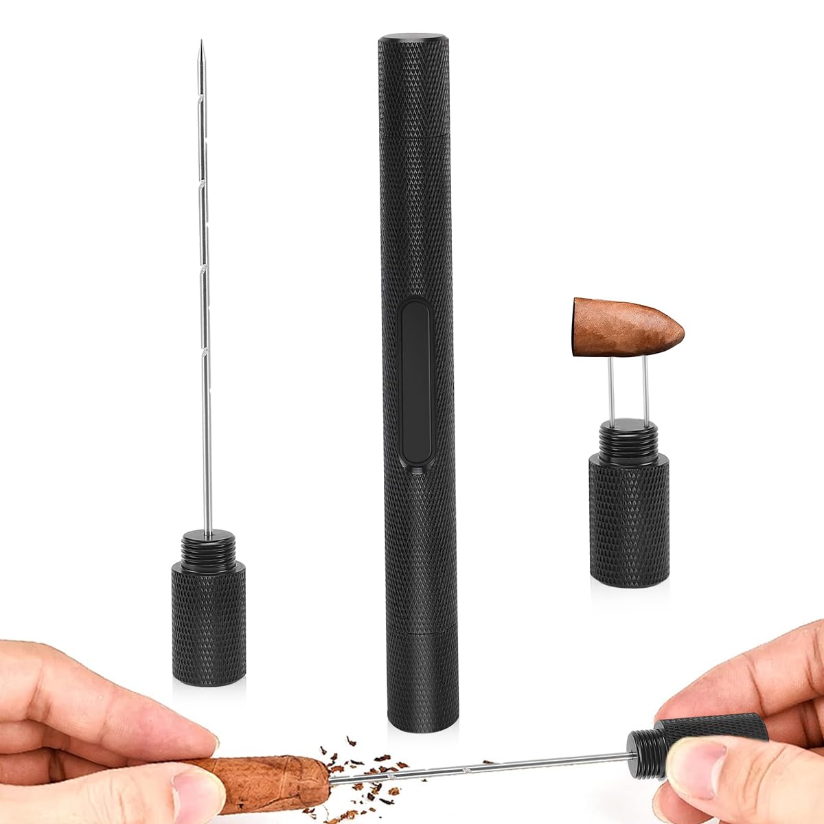 Climberty Cigar Punch Tool Set for Enthusiasts with 8mm Punch and Twin Nubber | Black