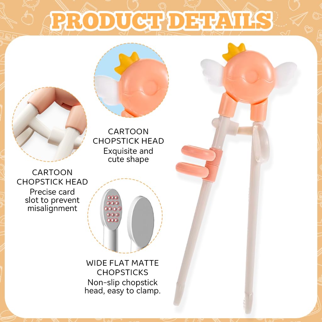 SNOWIE SOFT Kids Training Chopsticks Set for Ages 3–7 with Hinged Loops and Anti‑Slip Tips | BPA‑Free ABS Utensils
