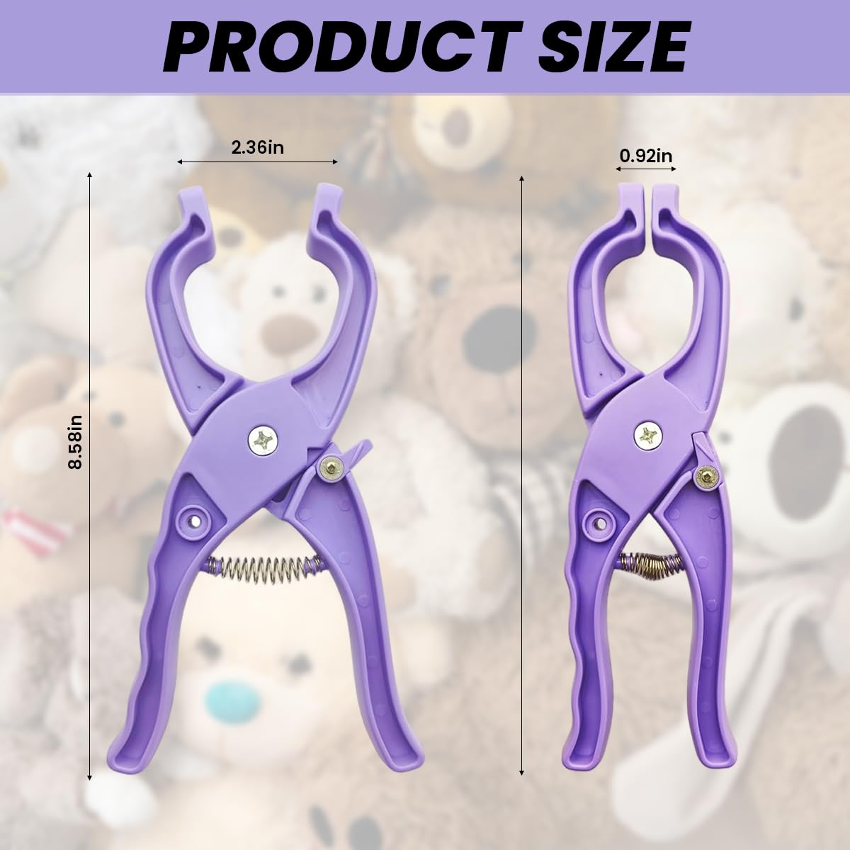 HASTHIP Safety Eyes Installation Tool for Crochet with 8.47 in Ergonomic Pliers | Purple