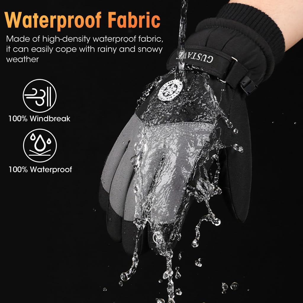 GUSTAVE Winter Gloves for Outdoor Riding with Touch Screen Fingertips and Anti Slip Palm | 27cm Length