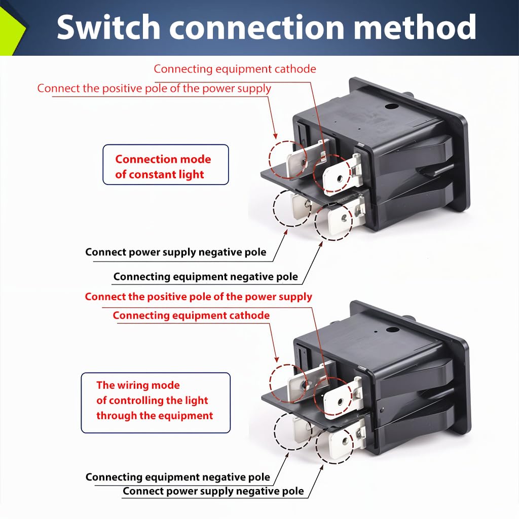 ZIBUYU Fog Light Switch for Car Lamp Modification 12V 35A with Blue LED Rocker | Universal Auto 4 Pin ON Off