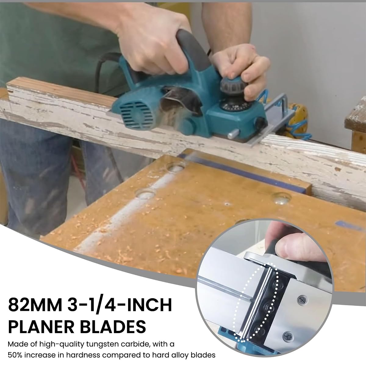 Serplex Replacement Blades for Wood Planer 10Pcs 3.23 in HSS | Universal Fit for Bosch and Makita