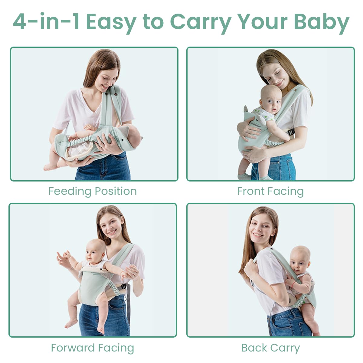 SNOWIE SOFT Baby Carrier Bag for Travel and Daily Use with 4 Carry Styles | Breathable Cotton