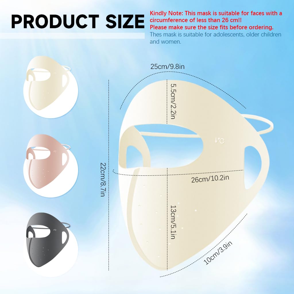 PALAY Full Face Mask for Sun Protection with UPF 50+ 3D Forehead Design and Ice Silk | Women