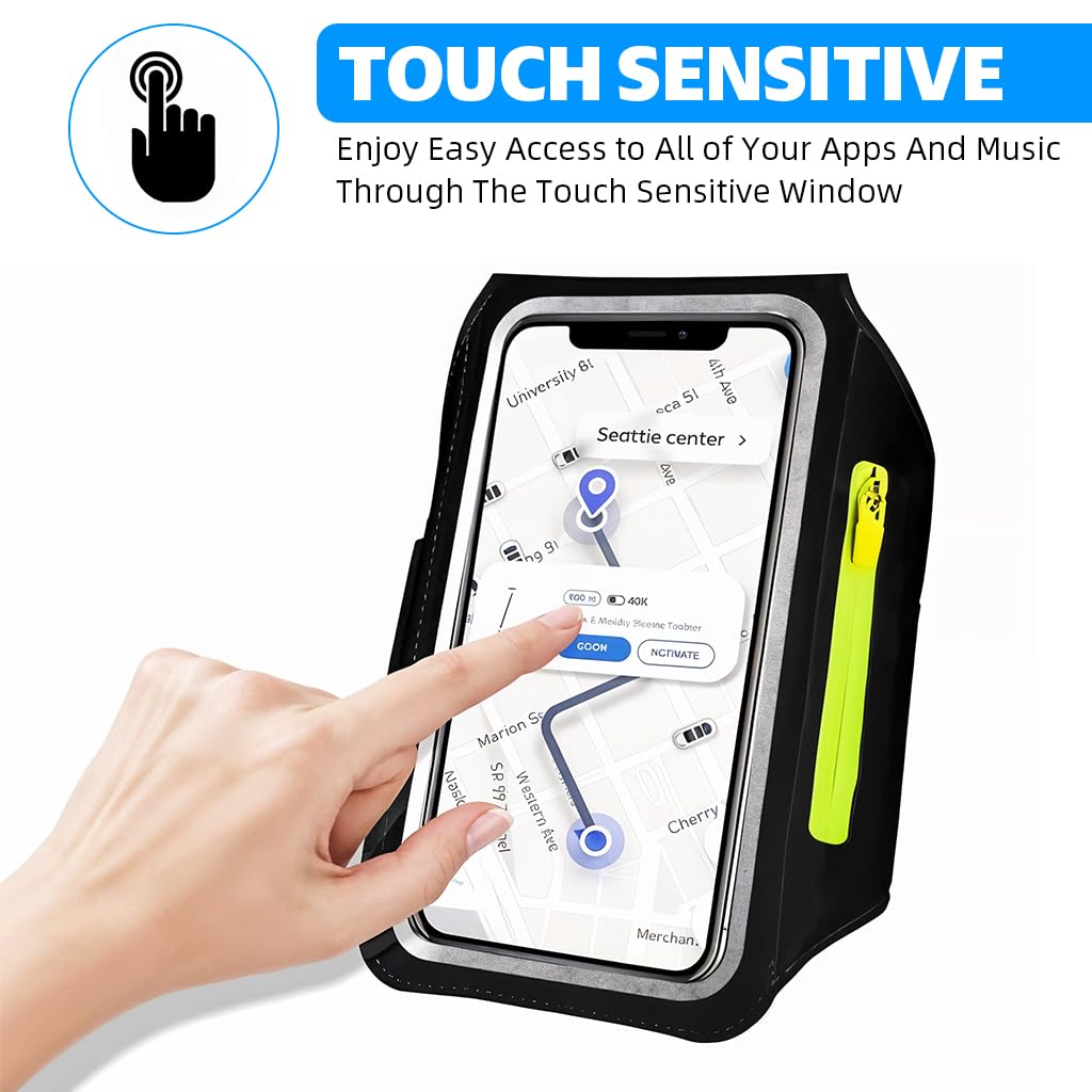 Proberos Running Armband for Workouts with 6.7 in Touchscreen Holder and Zipper Pouch | Adjustable Sweatproof Fit for Men and Women