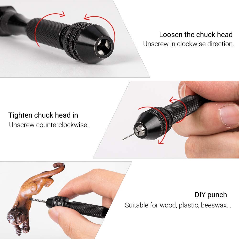 ZIBUYU Hand Twist Drill Bits Set Delicate Manual Work Micro Drill Bit Set for Jewelry, Metal Wood, Electronic Assembling and Model Making - 25 Pcs