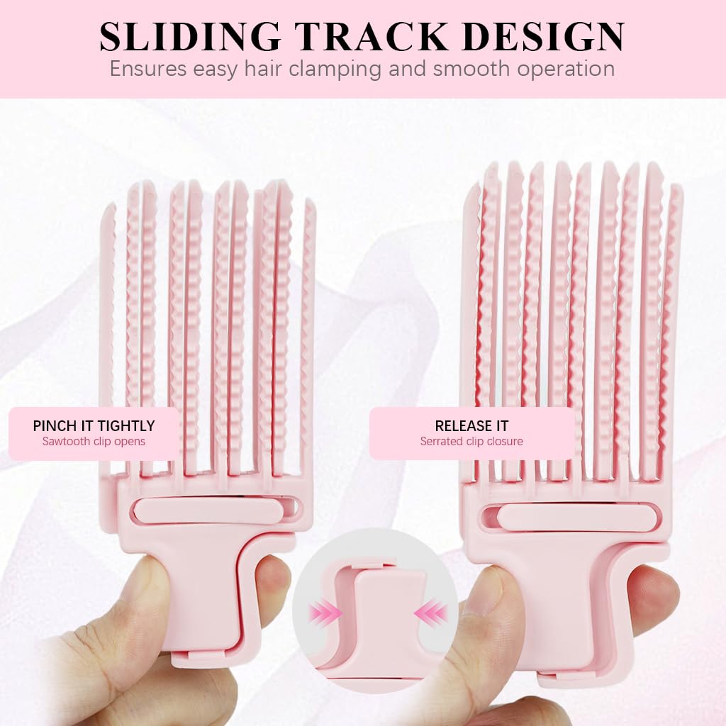 MAYCREATE Hair Volume Clips for Instant Lift with 5 Tong Design and Ergonomic Handle | 2 Pack Pink