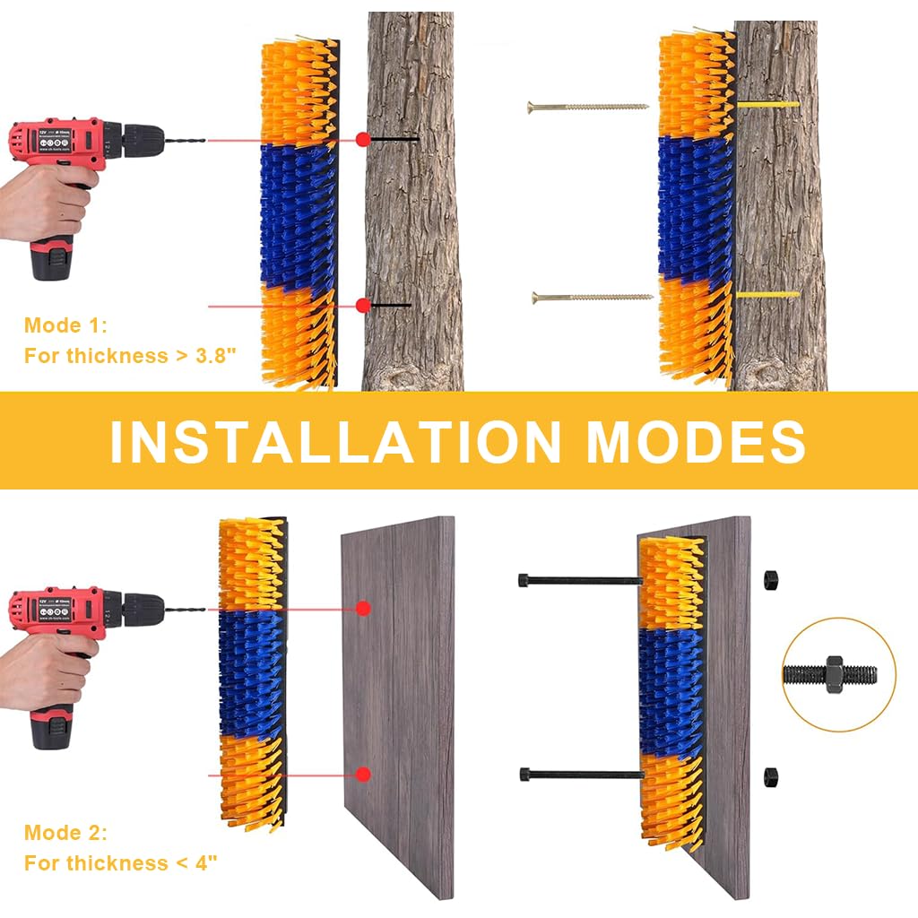 HASTHIP Livestock Scratch Brush for Cattle Horses and Sheep with Nylon Bristles | Barn-Mounted Grooming Tool