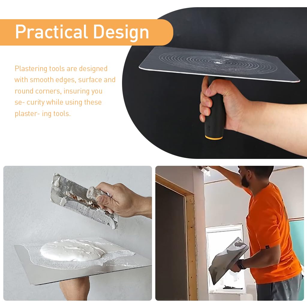 Serplex Aluminium Plastering Hawk for Holding Plaster featuring Rubberized Handle 11.8 x 11.8 in Grooved Surface