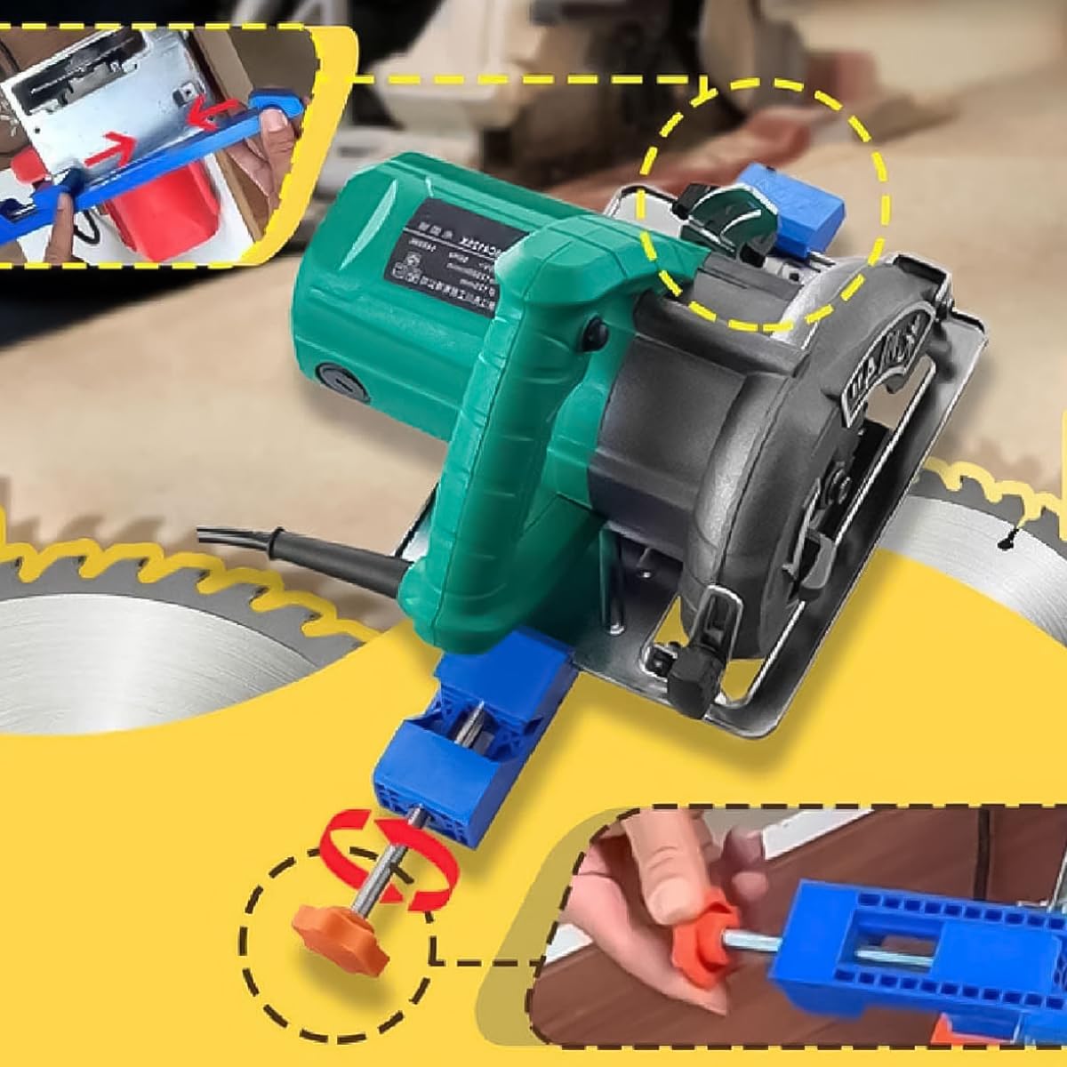 Serplex Clamp Circular Saw Guide for 4 Inch Cutting Machines featuring Adjustable Base | Precision Woodworking and Marble DIY 3PCS