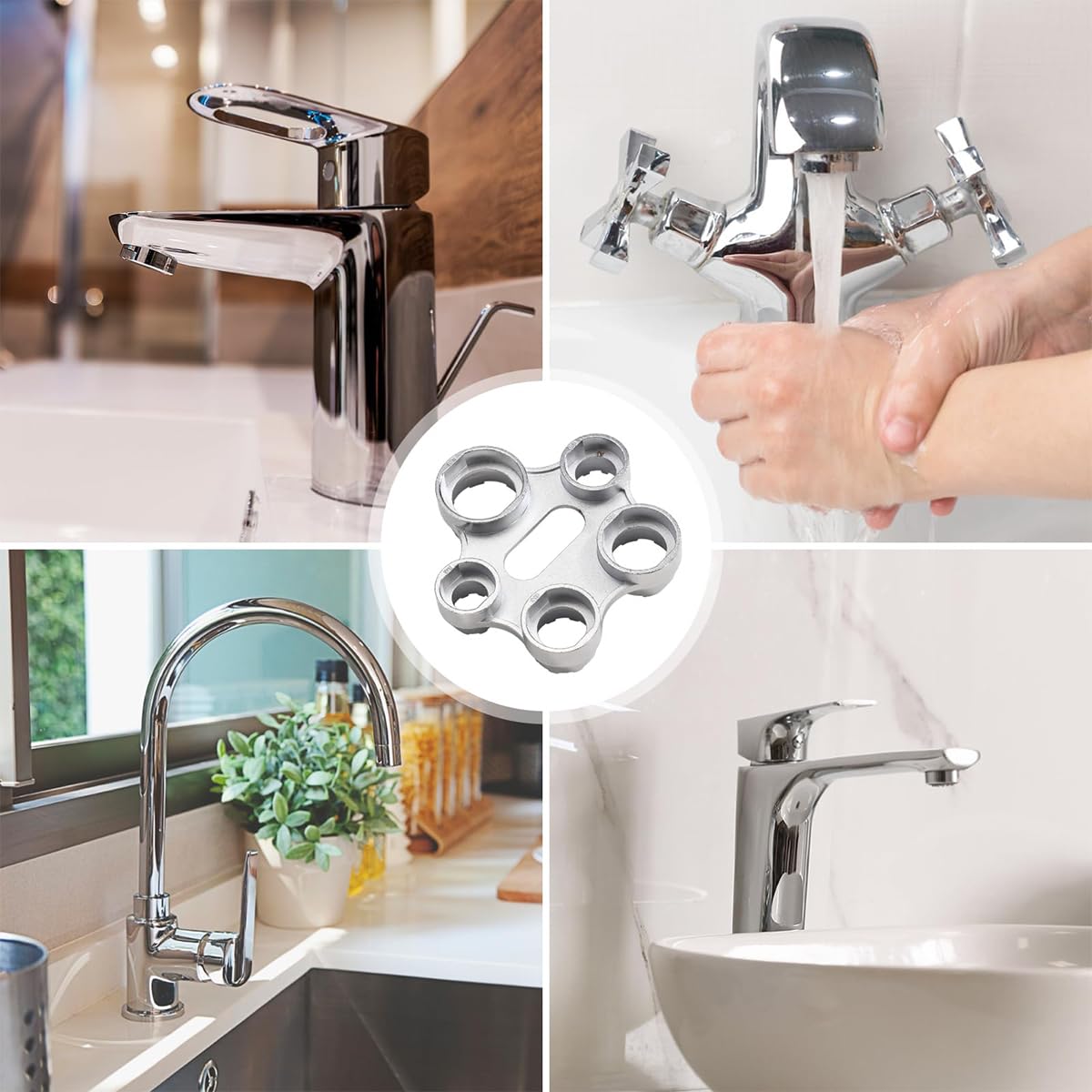 Serplex Faucet Aerator Removal Tool for Plumbing Work with Metal Multi Wrench 3PCS