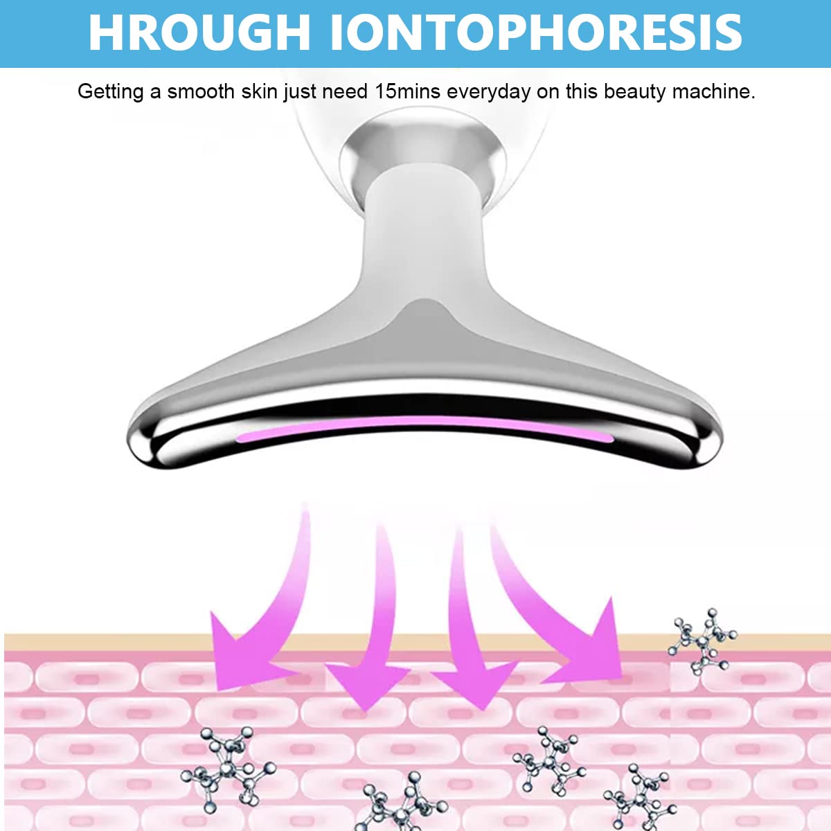 HANNEA Face Massager for Wrinkle Reduction with EMS Microcurrent & 3 Light Modes | USB Rechargeable 500mAh Neck Tightening Device