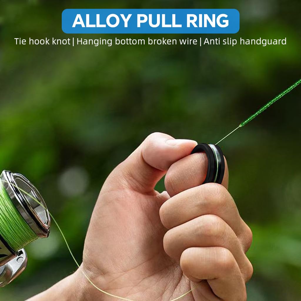 Proberos Fishing Line Ring for Knot Tying and Line Threading with 9mm ID featuring Polished Micro‑Grooved Surface | Zinc‑Aluminum Alloy with Titanium Coating