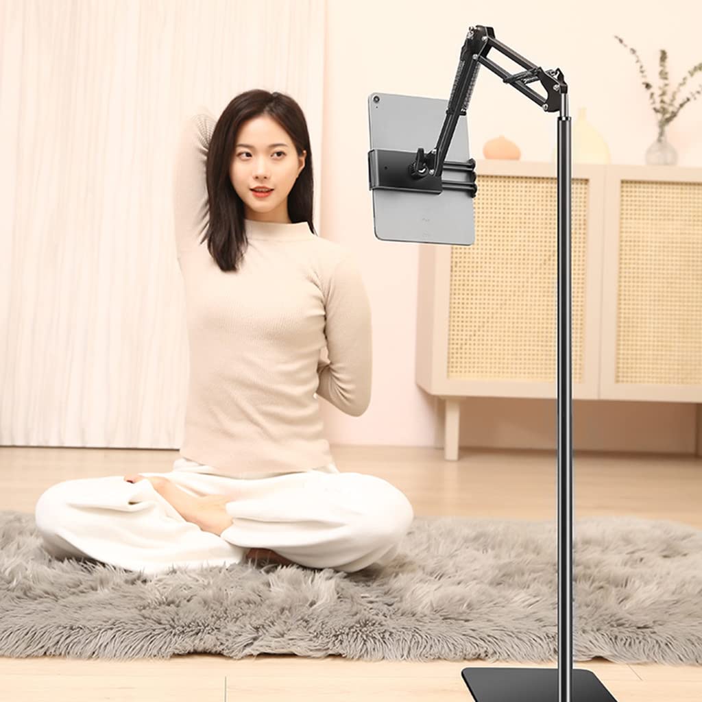 ZORBES Floor Mobile Stand Tablet Holder with 5.7ft Adjustable Arm and 360° Rotation for Bed