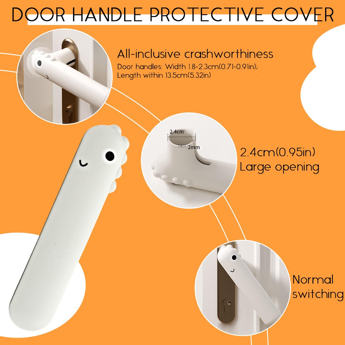 SNOWIE SOFT Silicone Lever Handle Knob Cover for Childproof Doors Set of 6PCS | Finger Pinch Guard and Cushion Stopper