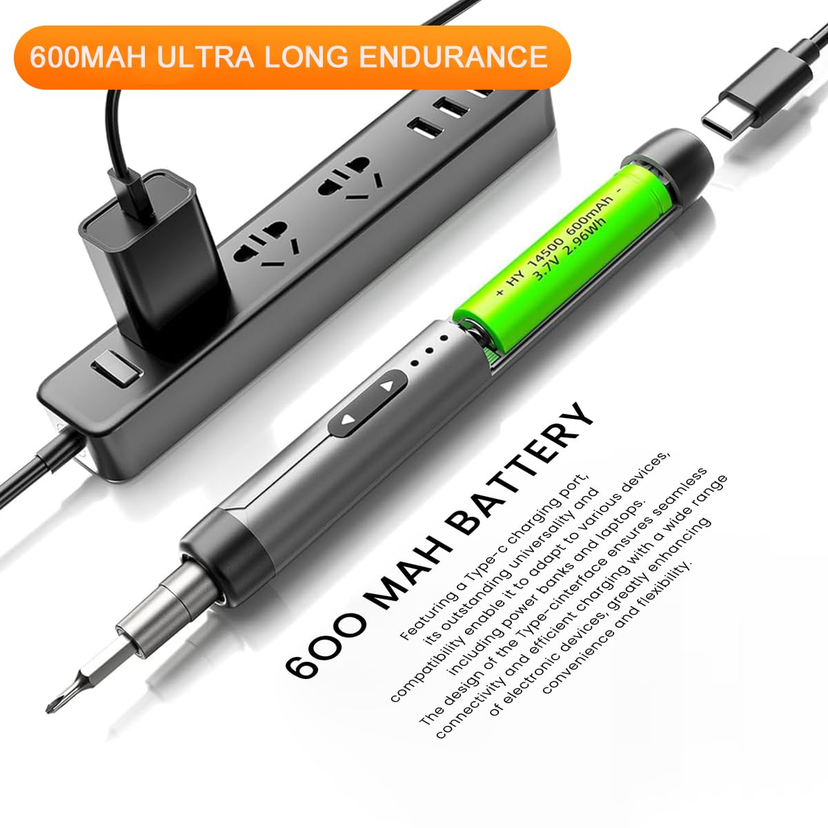 Serplex Mini Electric Screwdriver Kit with 38 Bits and 6 Pry Tools featuring 0.35 Nm Torque | USB Rechargeable Tool for Phone Laptop and Watch Repair