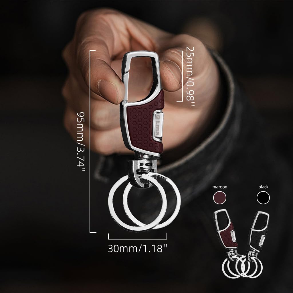 Zibuyu Keychain for Men with Dual Keyring Design and Zinc Alloy Build 9.5×3 cm | Gift for Car and Bike
