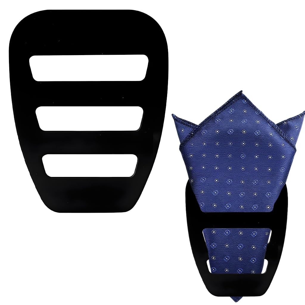 GUSTAVE Slim Pocket Square Holder for Men with Hidden Retainer | Keeps Handkerchief Neat
