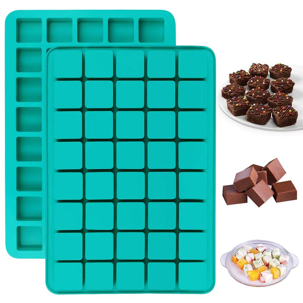 ZIBUYU Silicone Mould for Chocolate and Candy Making with 40 Square Cavities | Nonstick Food Grade Design