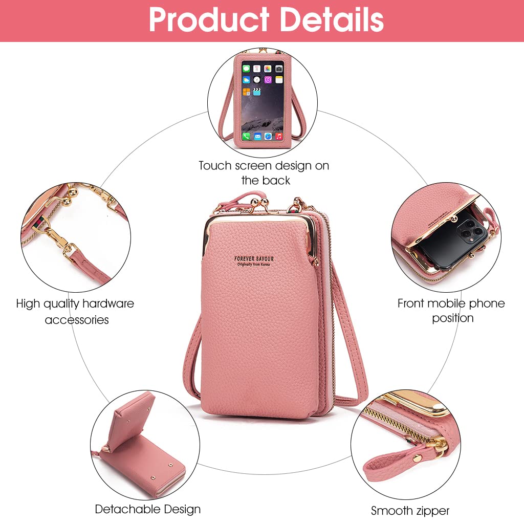 PALAY Sling Bags for Women Stylish Phone Pouch with Back Touch Screen Cell Phone Bag PU Leather Crossbody Bags Women Purse Wallet