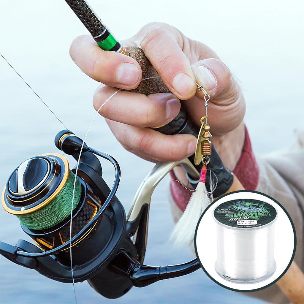 Proberos Nylon Fishing Line for Angling and Crafts with 30LB Strength 0.5mm Clear | 500-Yard Spool