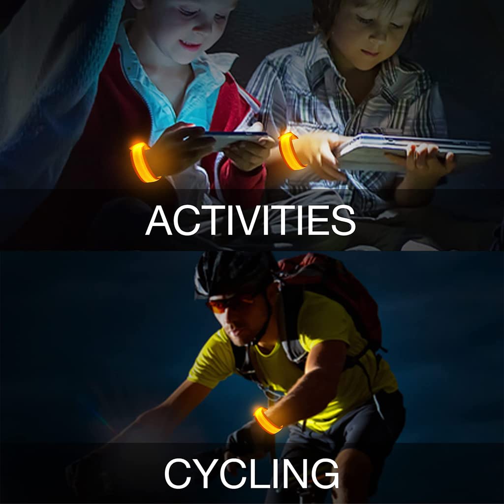 PATPAT Glow in the Dark Bracelet 2PCS for Party and Night Running with LED Light 35cm Orange