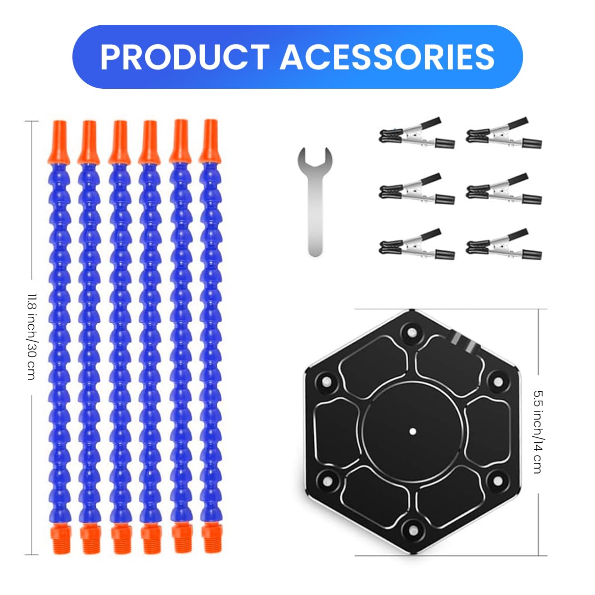 Serplex® Soldering Station with Six Flexible Arms Metal Base, Soldering Helping Hands with 6 Flexible Alligator Clip Arms Soldering Tool 6 Soldering Aid Vise for Soldering, Assembly, Repair, Crafts
